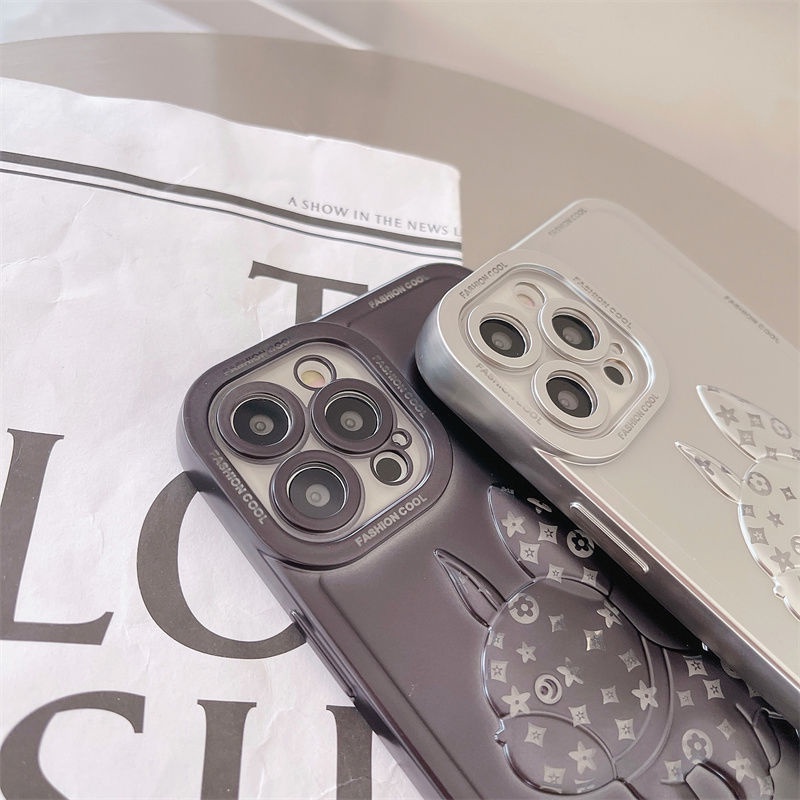 💕CUTE 💕 Ốp Điện Thoại Hình Chó Bull LV BẢO VỆ CAMERA VIỀN VUÔNG iphone IP 7 8 X XS 11 12 13 PLUS PRO MAX