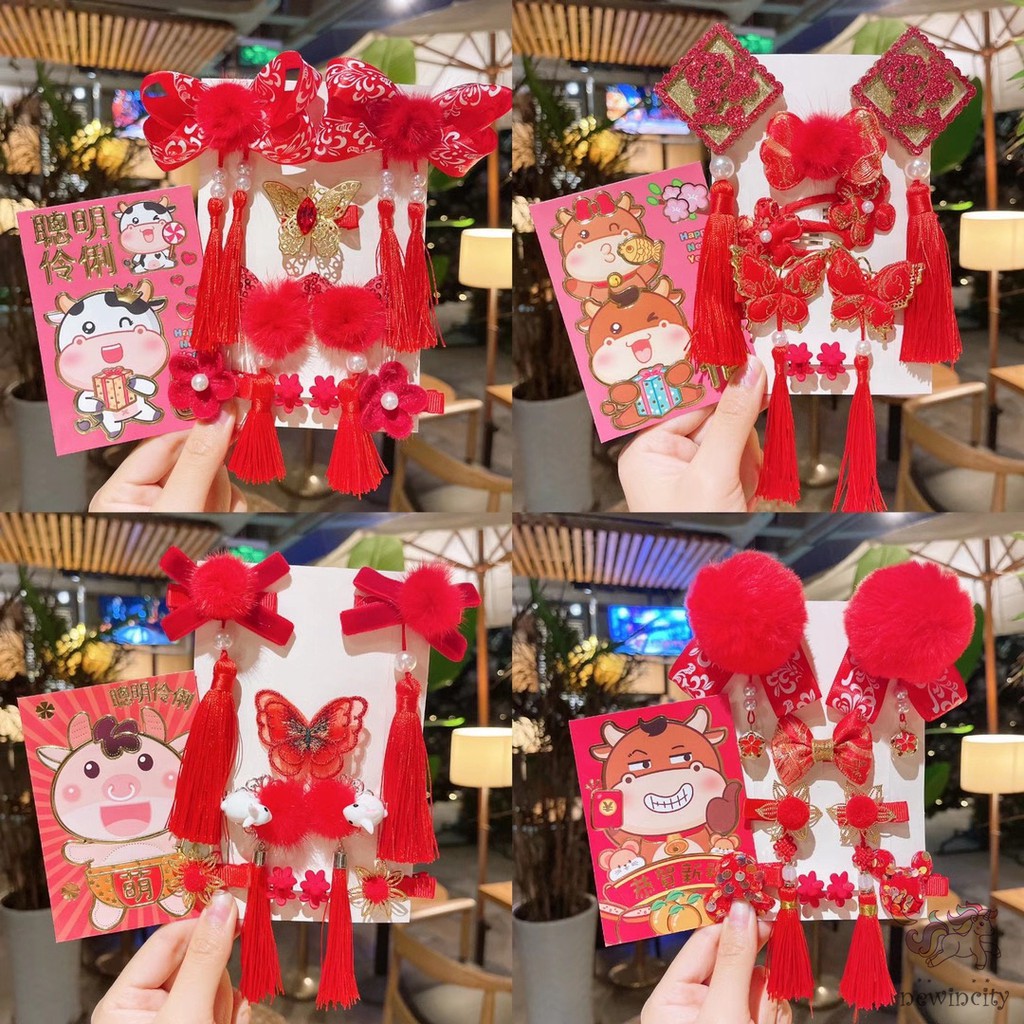 Set Kẹp Tóc Tua Rua Xinh Xắn Cho Bé Gái