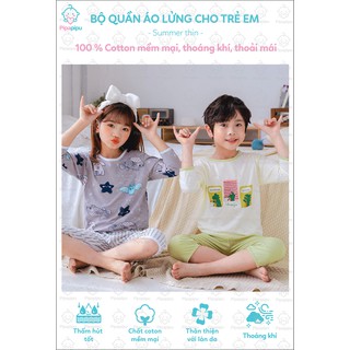 BỘ QUẦN ÁO COTTON LỬNG CHO BÉ MÙA HÈ