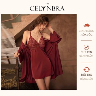 Váy ngủ phối ren ngực dây đan chéo lưng sexy CELYN BRA - V4