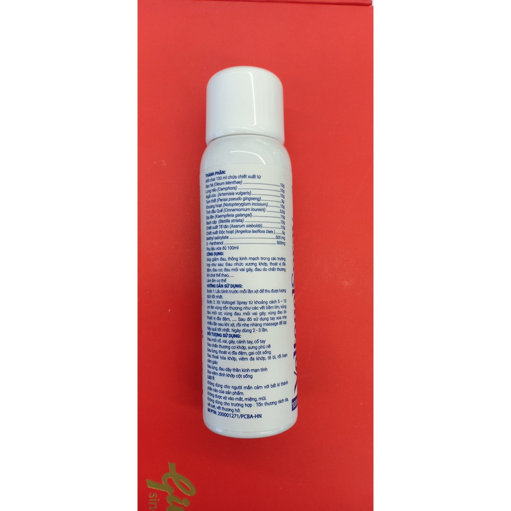 Xịt giảm đau cơ, đau vai, bầm tím, bong gân VoltogelSpray 100ml