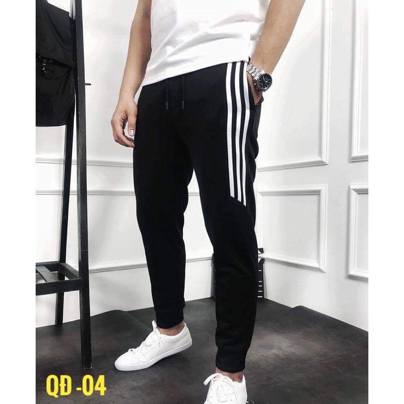Quần thể thao nam, Quần kẻ 3 sọc nam Jogger Baly chất umi cao cấp