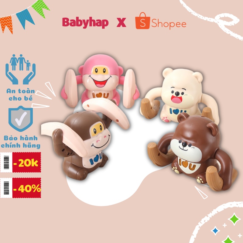 Đồ Chơi Cho Bé Trai Và Bé Gái 2 Tuổi Thông Minh Hình Khỉ Cầm Chuối Lộn Nhào BH01 | Babyhap