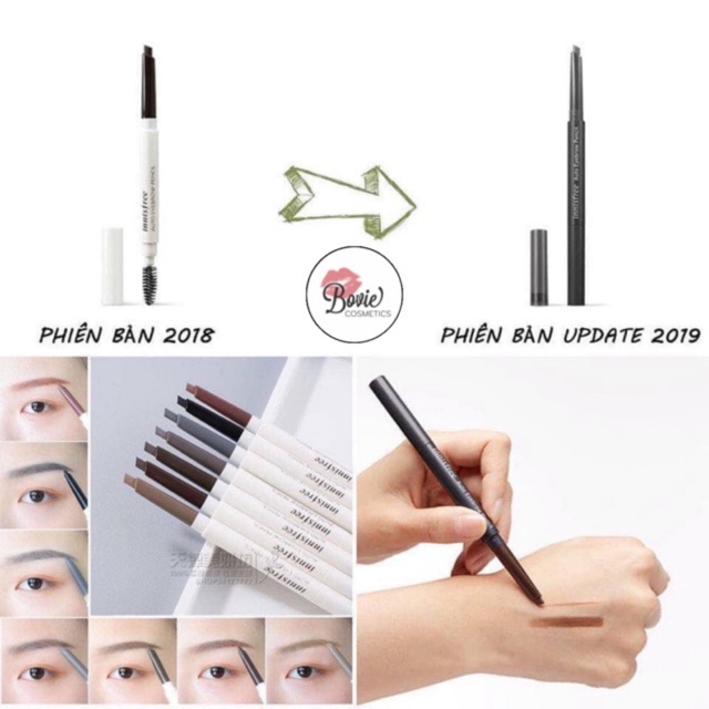 Chì kẻ mày Innisfree Auto Eyebrow Pencil 2 đầu