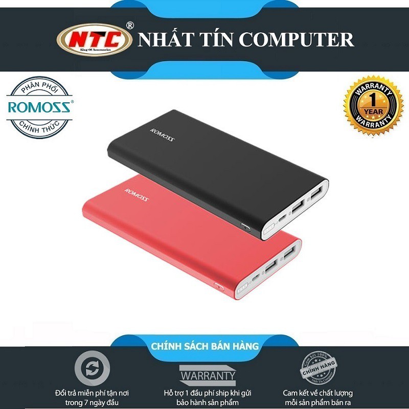 Pin Sạc dự phòng Romoss RT10 10000mAh siêu mỏng - Lõi Polymer - Hãng phân phối chính thức