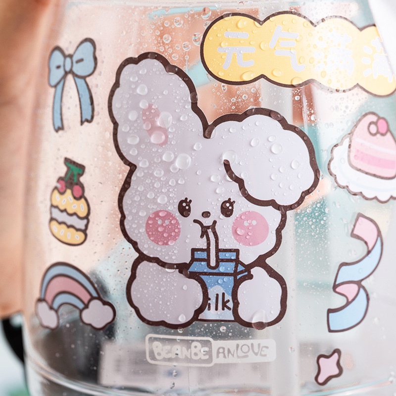 Hình dán trang trí cốc nước cách nhiệt hình động vật dễ thương