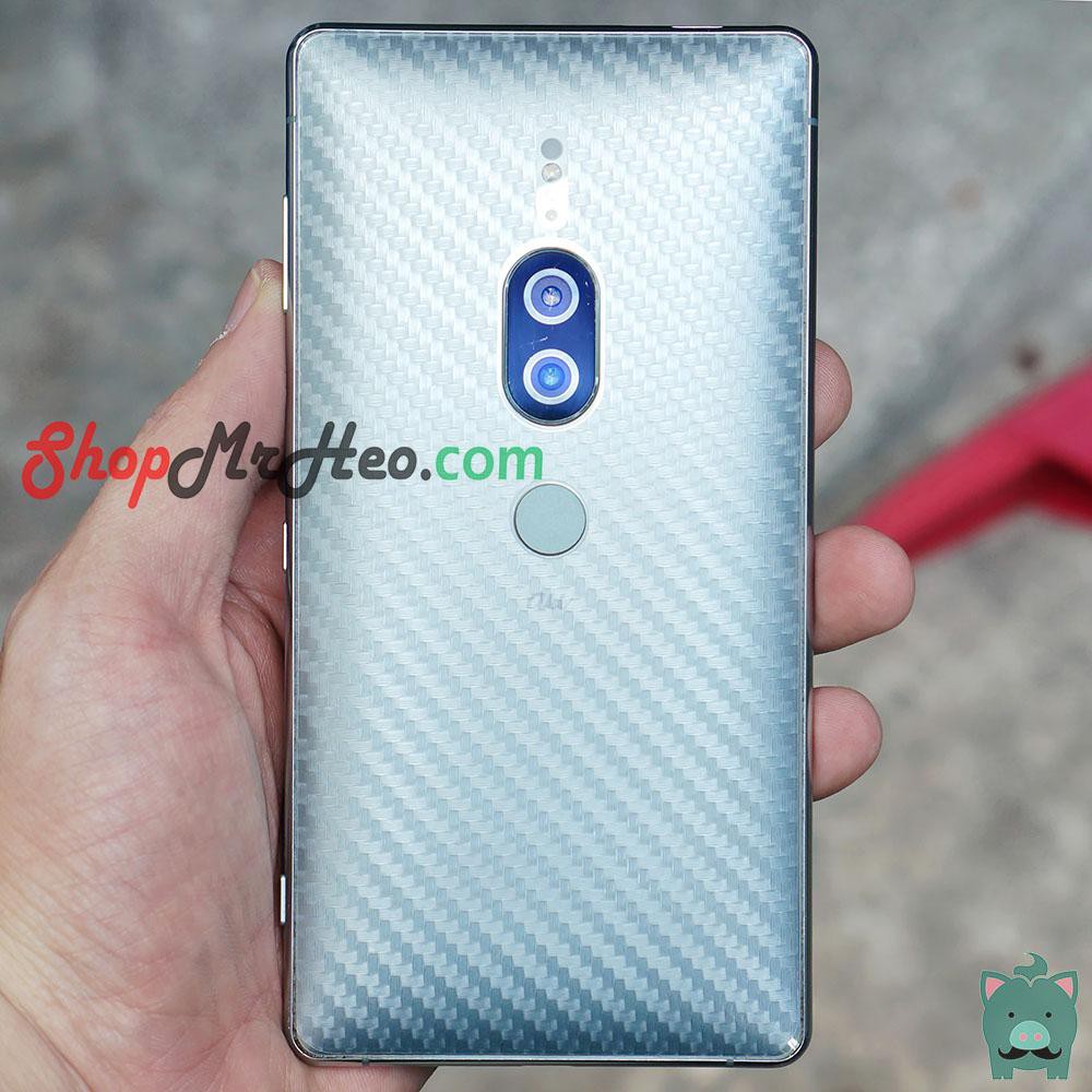 Skin Dán Mặt Sau Lưng Vân 3D Sony Xperia XZ2 - XZ2 Premium - XZ 2 Compact - Carbon, Hình hộp, Vân Nhám, Vân Da