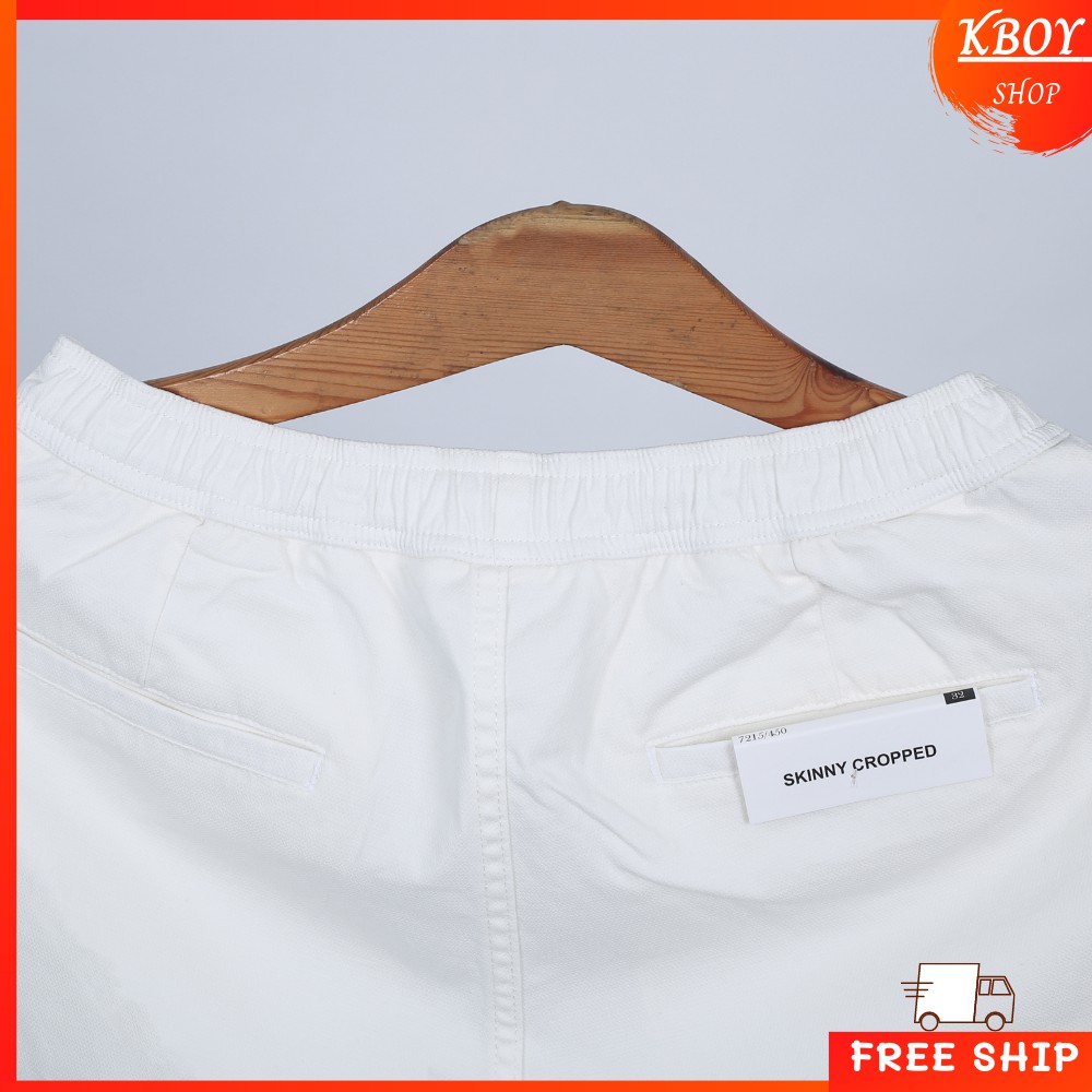 Quần Short Lưng Thun Nam Kboy Shop Kaki Lưng Thun Ống Rộng Ngắn co giãn big size đi biển, mặc nhà - Q07