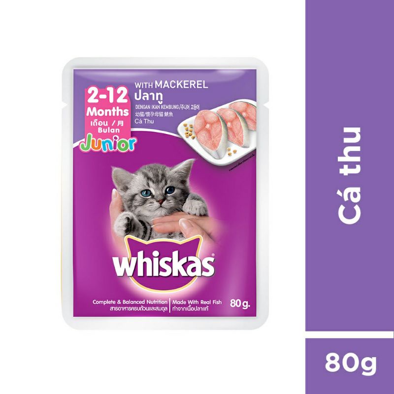 Pate Whiskas cho mèo 85gr nhiều vị