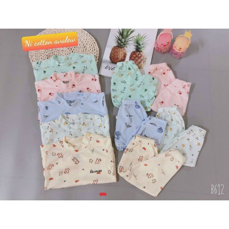 Bộ nỉ cotton cổ  chui 3 phân mềm mịn