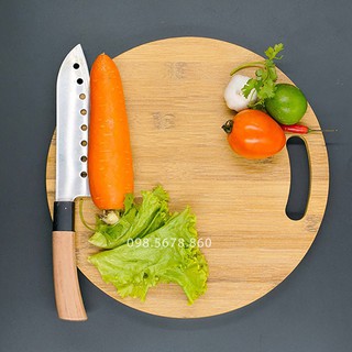 Thớt Tre Tròn Cao Cấp Không Mùn Chống Mốc Đằm Tay Và Chắc Chắn,Màu Tre Sáng Đẹp,Dễ Lau Rửa - Hàng Việt Nam