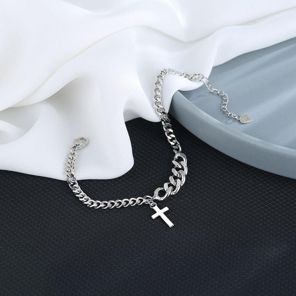 Vòng Tay Dây Xích Mặt Thánh Giá Phong Cách Hip Hop Thời Trang Cho Nữ