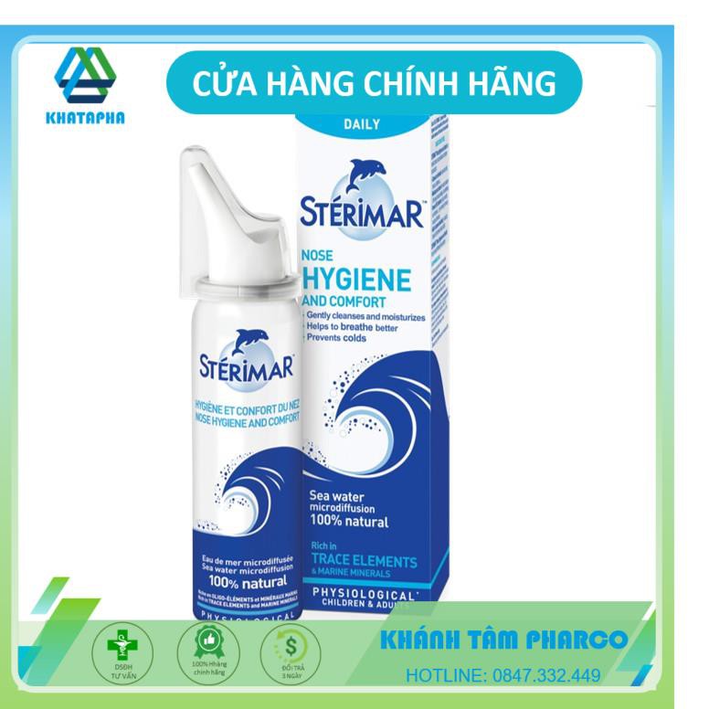 Sterimar Nose Hygiene - Dung dịch xịt mũi hằng ngày đẳng trương [sterima, xịt mũi cá heo, nước rửa mũi)