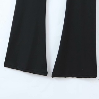 Quần legging ống loe  cạp cao chất cotton co dãn 4 chiều hack dáng