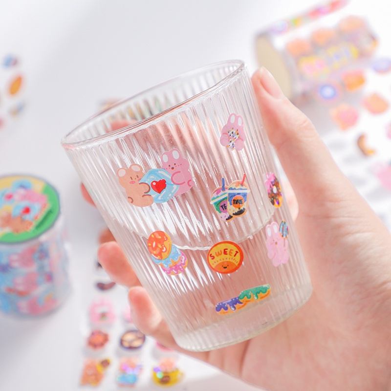 Cuộn băng keo washi hình gấu dễ thương dùng trang trí