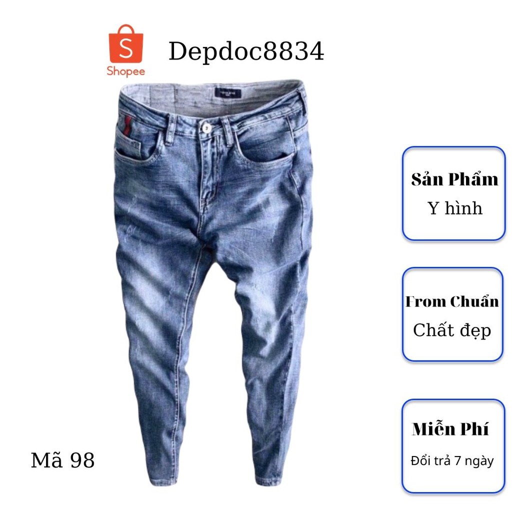 Quần jean nam cao cấp, chất liệu bò ( jean ) mềm mịn, from chuẩn, có nhiều mẫu đẹp mới đi kèm depdoc65