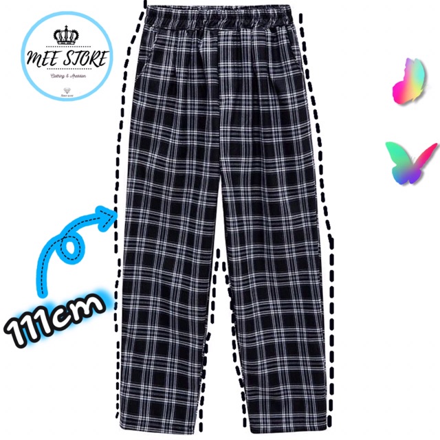 Quần suông ống rộng nữ 🌸 Cullotes Kẻ Caro Ống rộng Cạp Cao Dáng Chuẩn Cài khuy Có Khoá | BigBuy360 - bigbuy360.vn