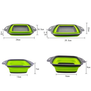 [Giảm Giá] Bộ 2 Rổ Xếp Gọn Vuông Cao Cấp