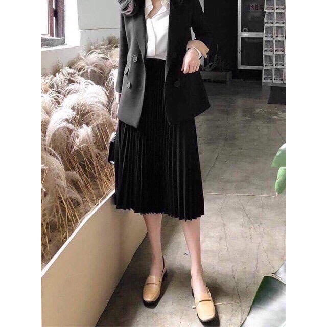 [Ảnh thật/Video] Chân váy midi xếp li nhiều màu Chân váy dài Quảng Châu | BigBuy360 - bigbuy360.vn