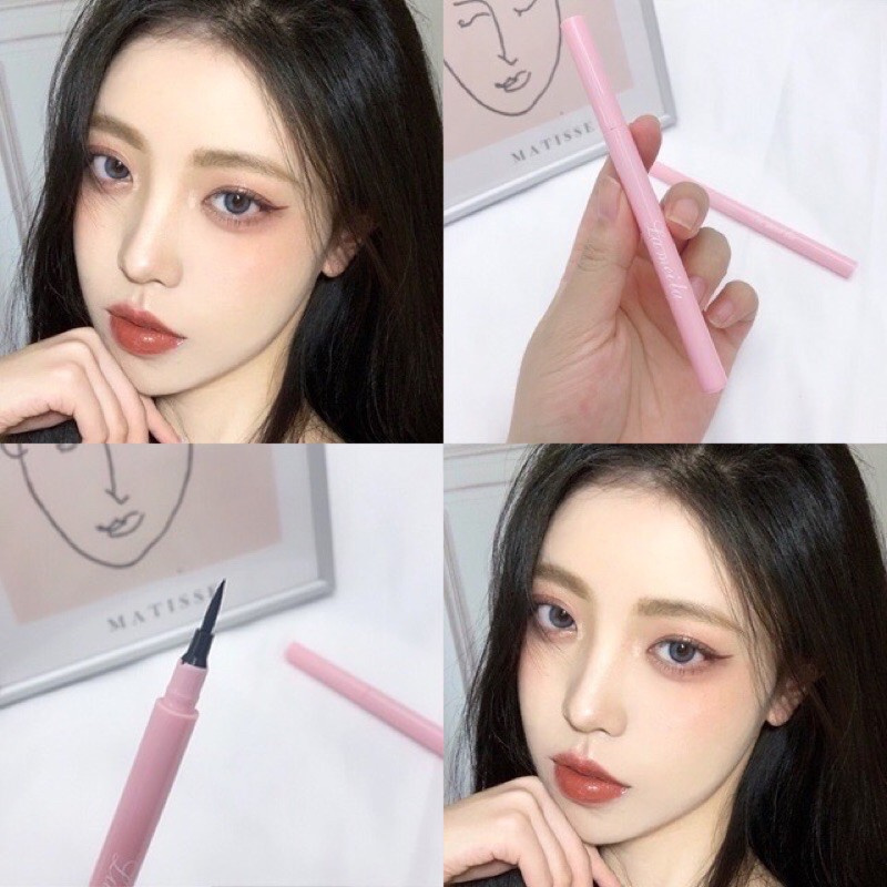Bút Kẻ Mắt Dạng Lỏng Màu Đen Tự Nhiên Nhanh Khô Chống Thấm Nước Không Nhòe