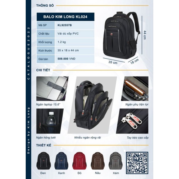 BALO DU LỊCH CHỐNG NƯỚC KIM  LONG  NHIỀU  NGĂN MÀU XANH ĐEN,,,