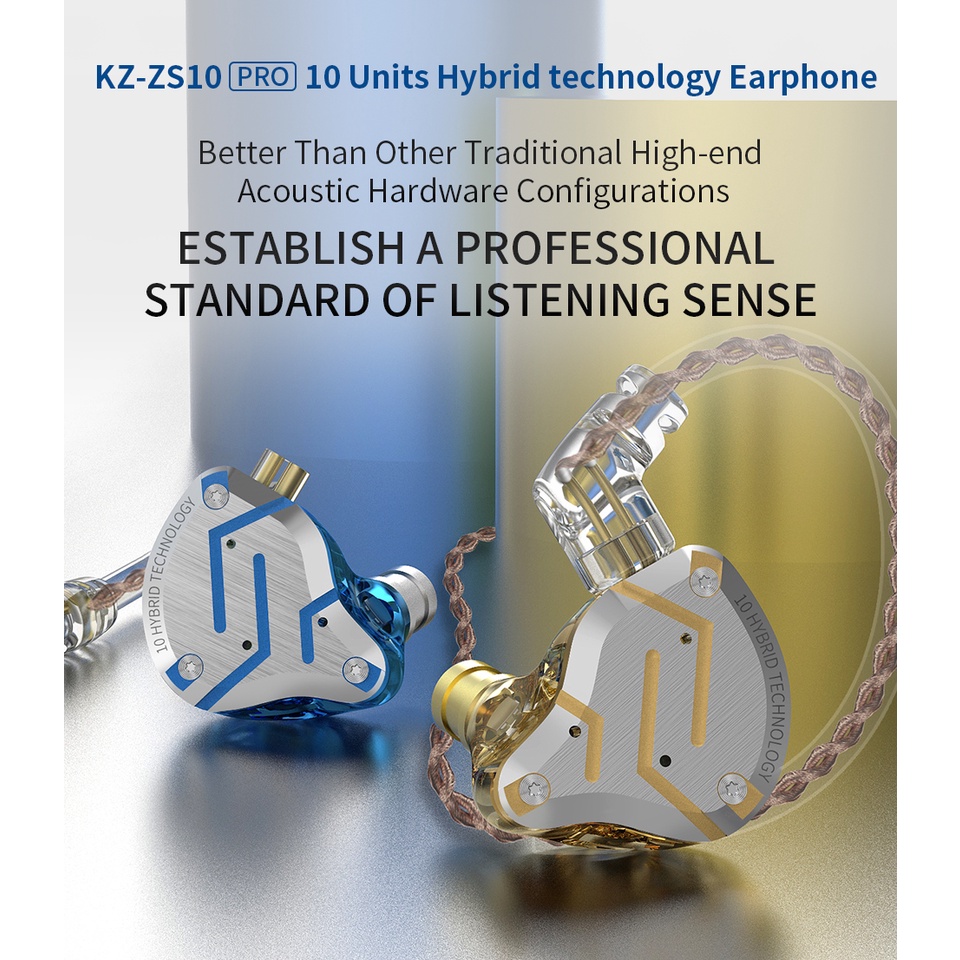 Tai Nghe Nhét Tai KZ ZS10 PRO 4BA+1DD AS10 AS16 Zs16 ZST ZSN ES4 T2 ZSX C12 Chất Lượng Cao