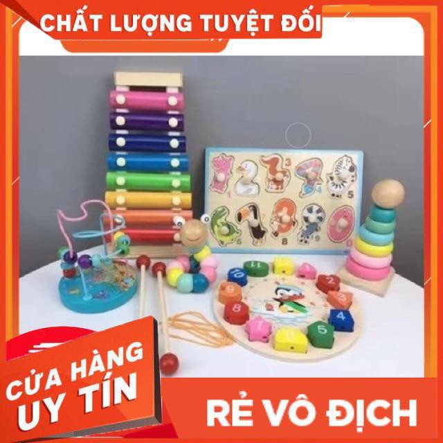 [FLASH SALE] Bộ đồ chơi MONTESSORI 6 Món gỗ -ShopMeSoc