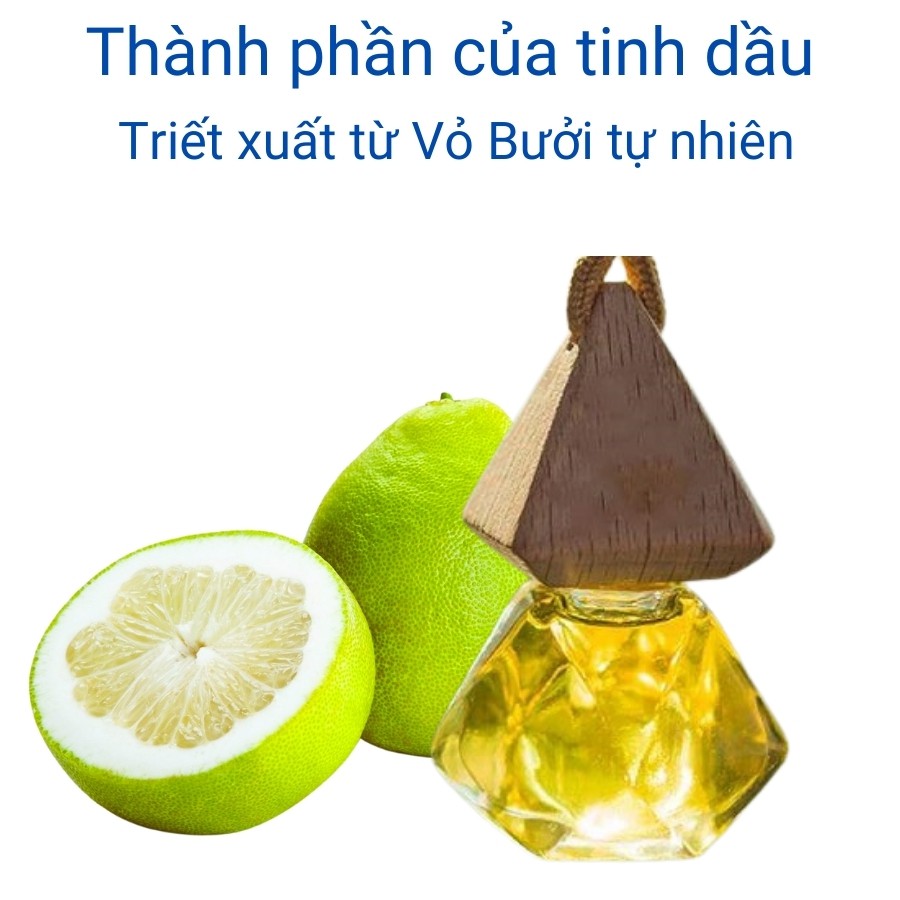 Tinh dầu treo xe ô tô mùi Vỏ Bưởi thiên nhiên nguyên chất treo tủ quần áo treo phòng ngủ lọ treo 7ml MỘC Mitauto