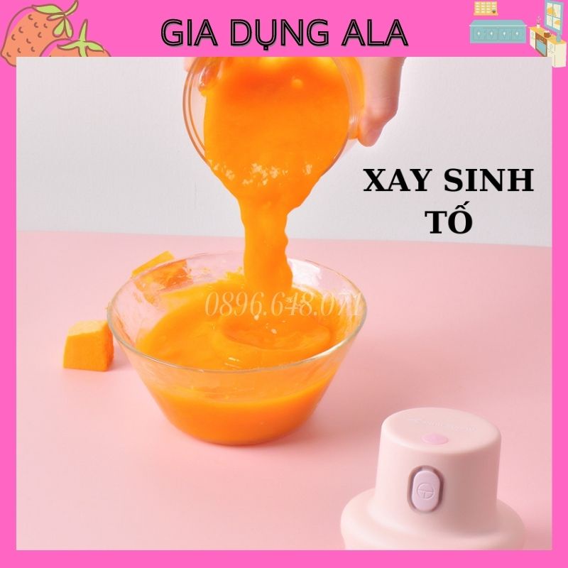 Máy Xay Tỏi Ớt Cầm Tay Mini Sạc Điện 250ml Đa Năng Xay Thịt, Sinh Tố, Đồ Ăn Dặm, Củ,Quả,Tiện Lợi