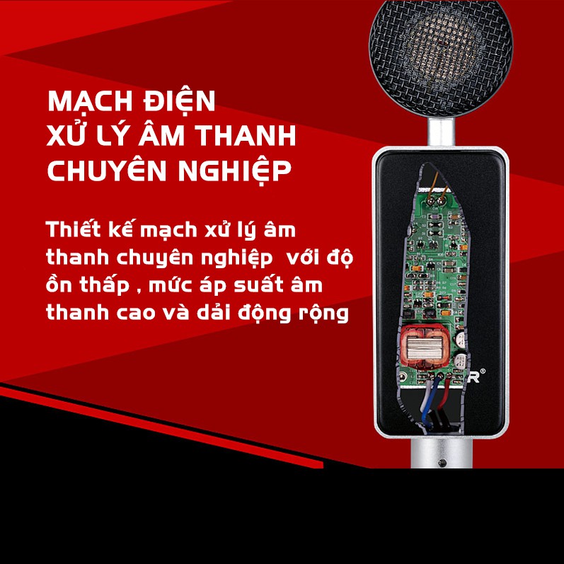 Mic Thu Âm Hát Livestream Cao Cấp Takstar PC-K800 Lọc Ồn, Độ Nhạy Cao, Mạ Vàng Tinh Xảo, Chính Hãng Bảo Hành 1 Năm