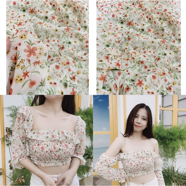 Vải voan hoa