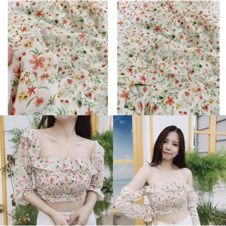 Vải voan hoa