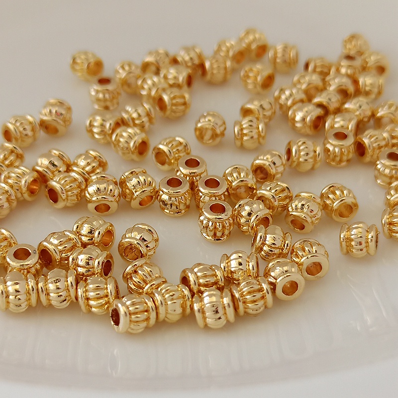 Bộ 50 Hạt Đồng 14K Nhiều Màu Sắc Dùng Để Làm Trang Sức Thủ Công