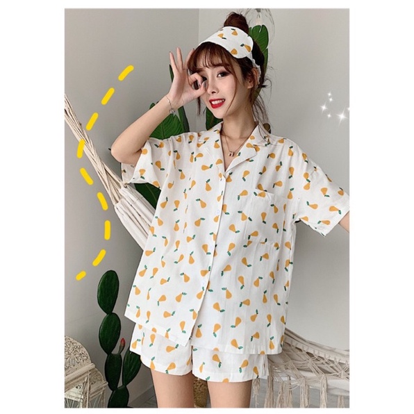 Đồ Bộ PIJAMA Trái Cây Bơ-Dứa Đi Biển Mặc Nhà Mặc Ngủ Dưới 50kg | BigBuy360 - bigbuy360.vn