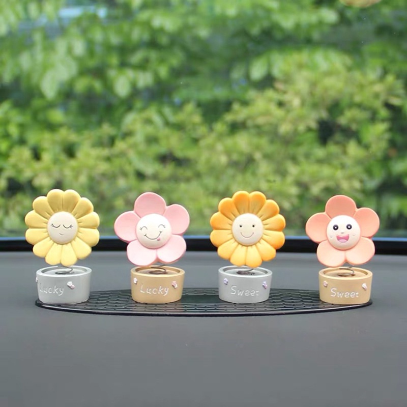 [Head Shaking!]Hoa Hướng Dương Dễ Thương Trang Trí Xe Hơi Sẽ Lắc Đầu Nó! Phụ Kiện Trang Trí Nội Thất Xe Hơi Dễ Thương Xinh Xắn