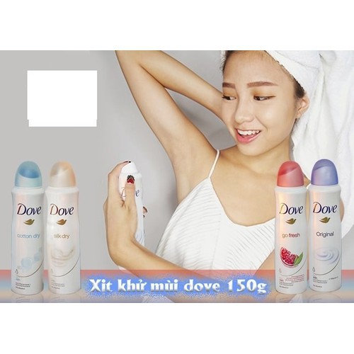 Xịt khử mùi toàn thân Dove Anh 150ml Khô thoáng suốt 48H và làm trắng da [Chính hãng]