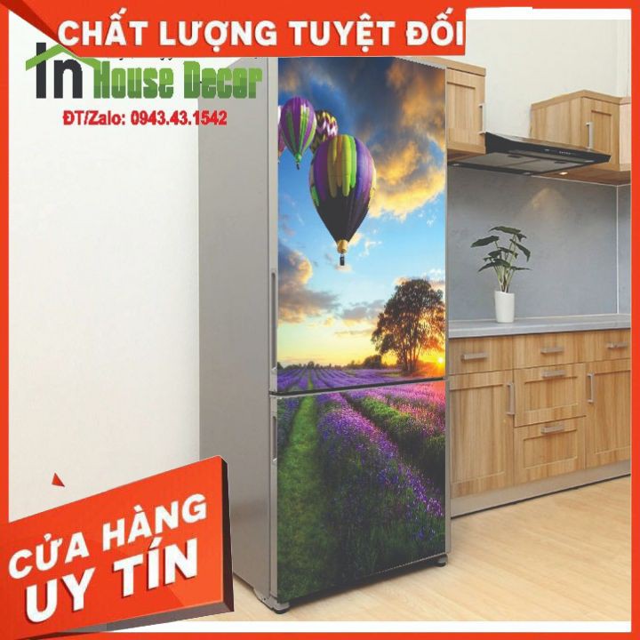 (Tặng Tấm Phủ Tủ Lạnh) Miếng Dán Tủ Lạnh Chống Thấm Nước - Phù Hợp Mọi Loại Tủ - Khinh Khí Cầu