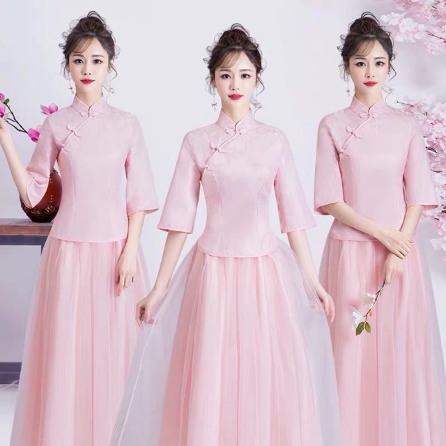 Sườn xám Trung Hoa cách tân hoạ tiết vân nổi( ảnh, video tại shop)