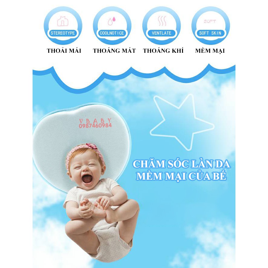 Gối cao su non chống móp đầu V-Baby G2 ( Hàng cao cấp )