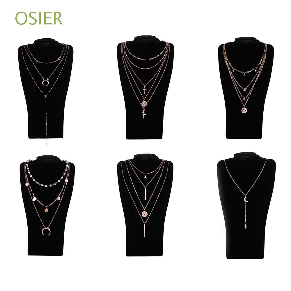 OSIER Women Girls Gift Beach Party Wedding|Boho Style Geometric Shape Multiple Layers Necklace