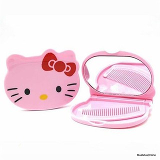 Bộ Gương Soi và Lược mini mèo Kitty