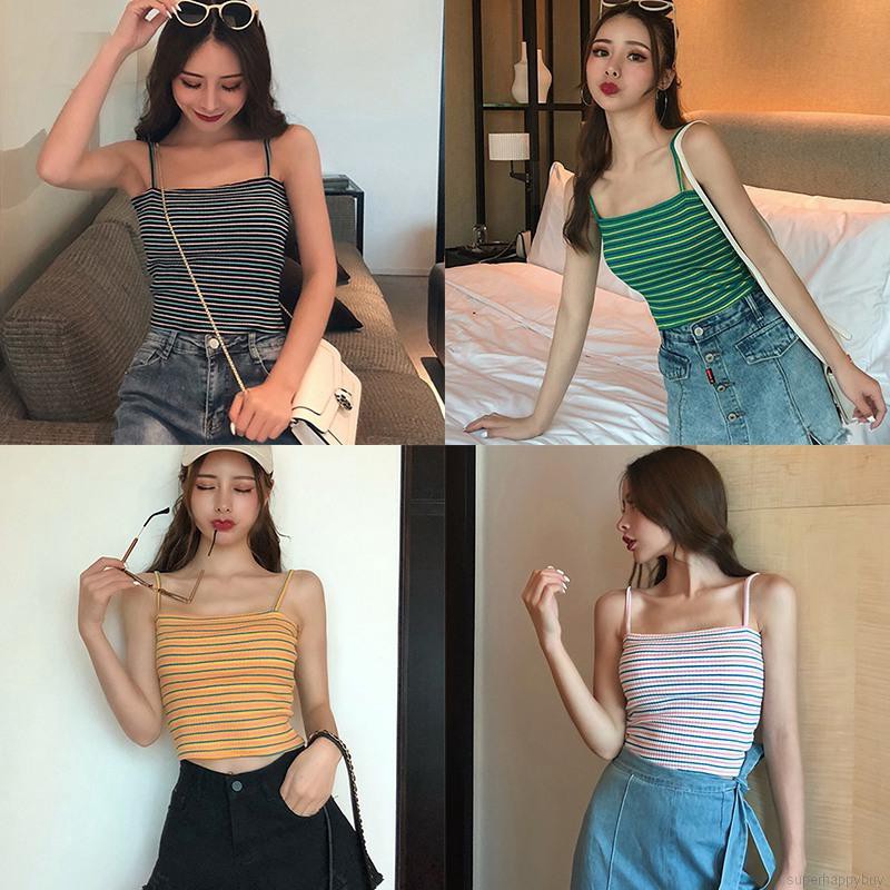 Áo Tank Top Hoạ Tiết Kẻ Sọc Cho Nữ