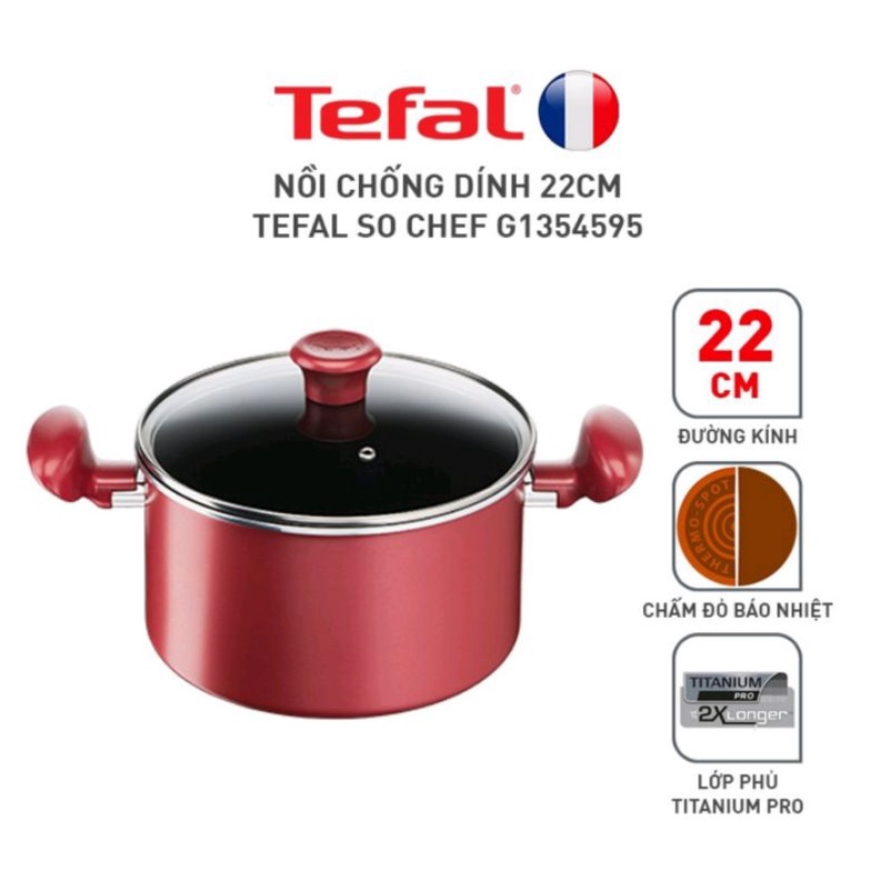 {FREESHIP HA NOI} Combo Tefal So Chef Chảo chiên 21cm &amp; Nồi 22cm &amp; Chảo chiên sâu lòng 24cm