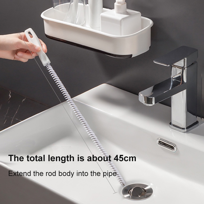 Cây móc rác thông tắc bồn rửa cống rãnh bẻ cong 45cm có lỗ treo