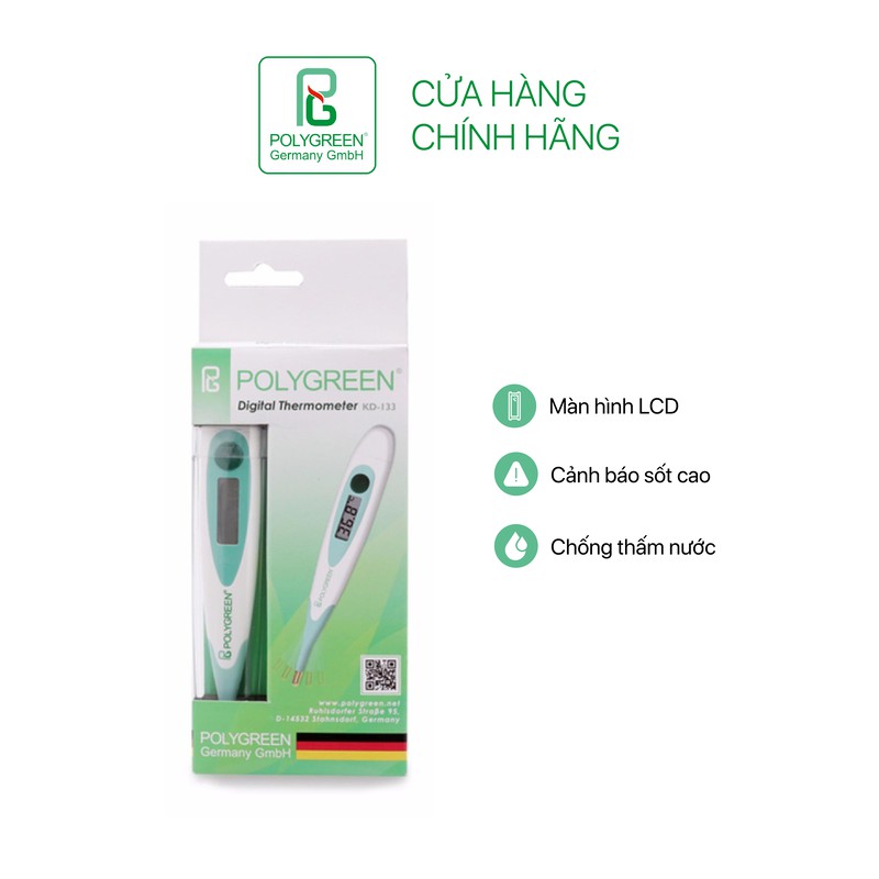 [Mã BMBAU50 giảm 7% đơn 99K] Nhiệt kế điện tử đầu mềm PolyGreen KD-133