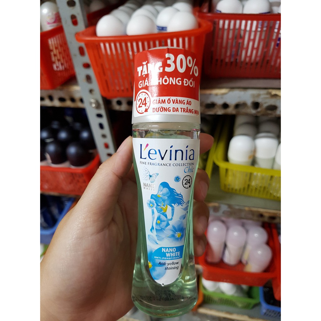 Lăn khử mùi trắng mịn giảm ố vàng L'evinia 65g