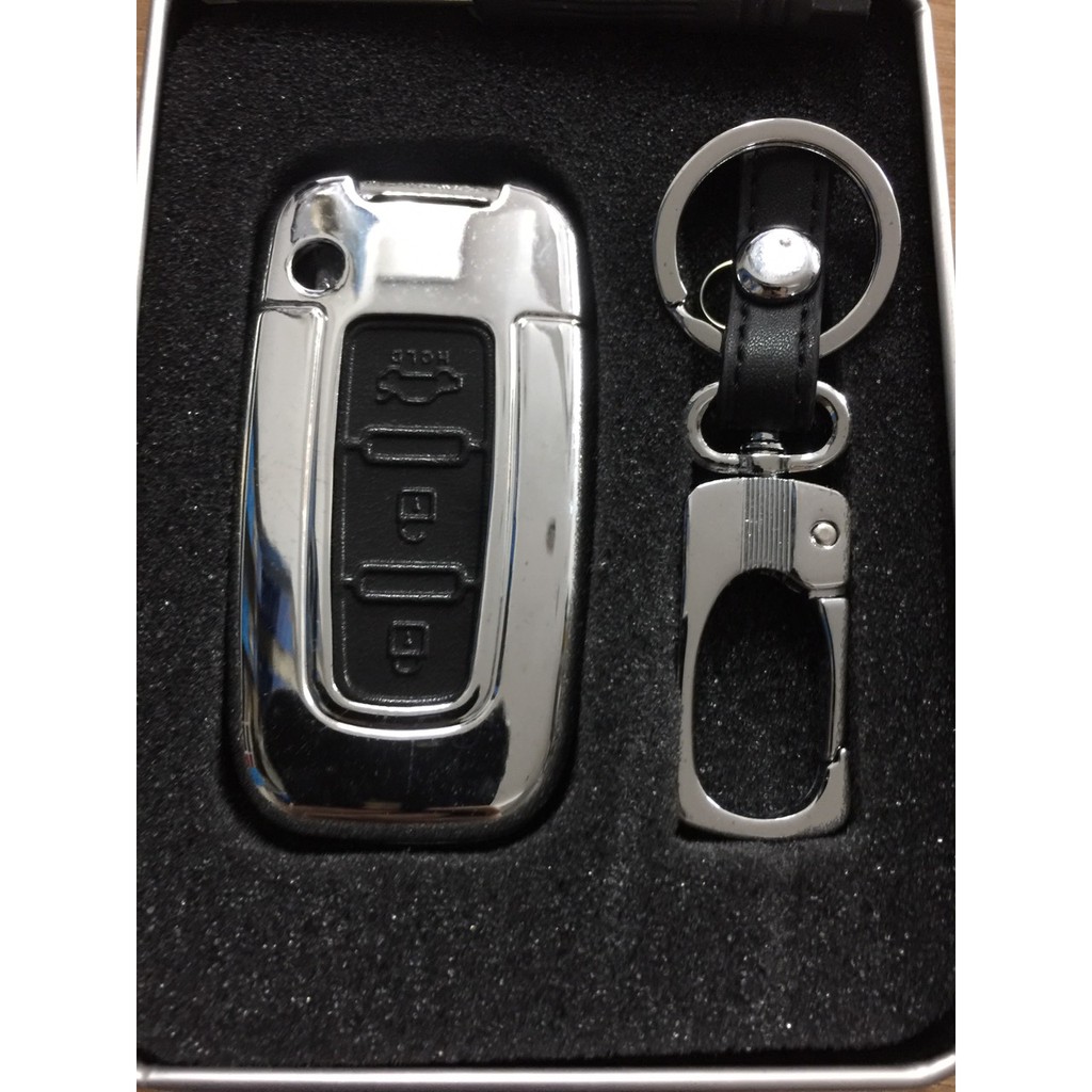 Thanh lý- Bao da chìa khóa Inox theo xe xe KIA Sorento, Carens, Forte mẫu M01.