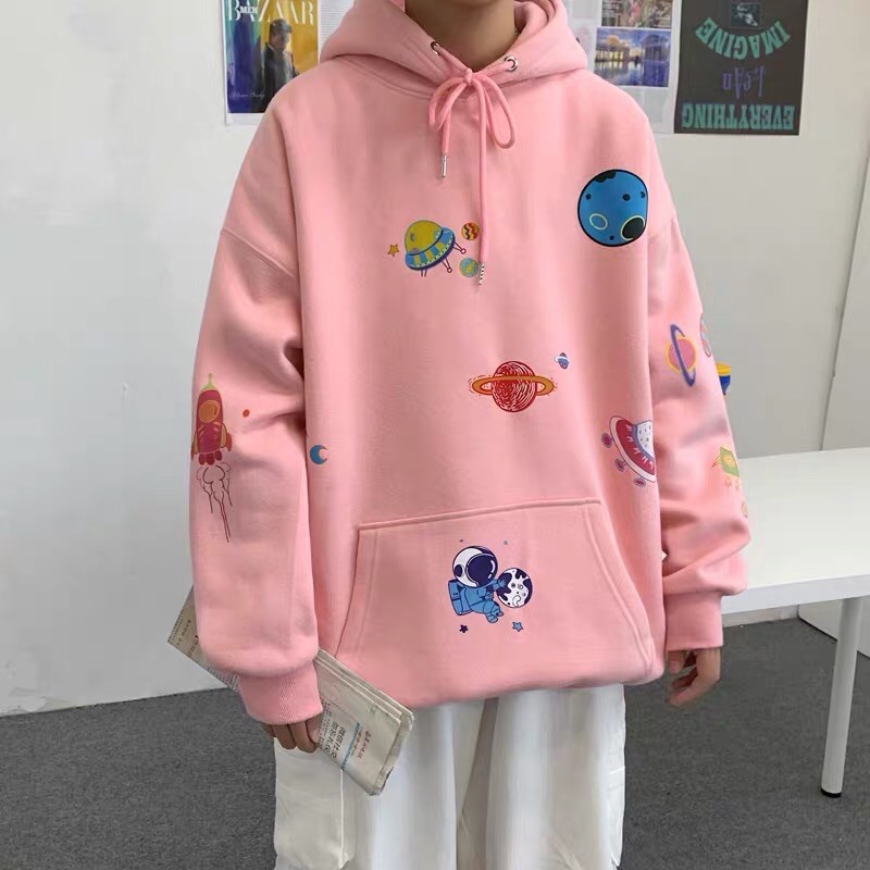 ÁO HOODIE IN PHI HÀNH GIA /ÁO NỈ BÔNG/ÁO CÓ CỔ 4 MÀU TRẮNG/ĐEN/HỒNG/XÁM XANH FROM UNISEX (NAM/NỮ)_HÌNH THẬT (KÈM CLIP) | WebRaoVat - webraovat.net.vn