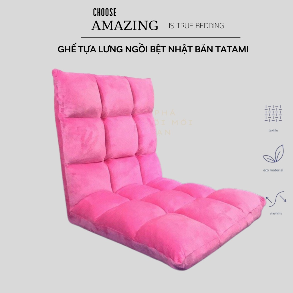 Ghế lười Tatami 5 cấp độ vải nhung cao cấp có thể tháo rời size 60-120cm