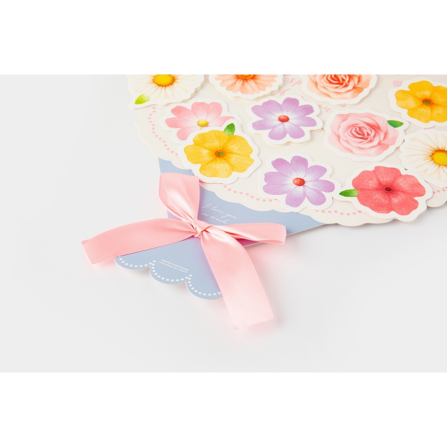 Thiệp ARTBOX Hàn Quốc Hình Bó Hoa Màu Hồng